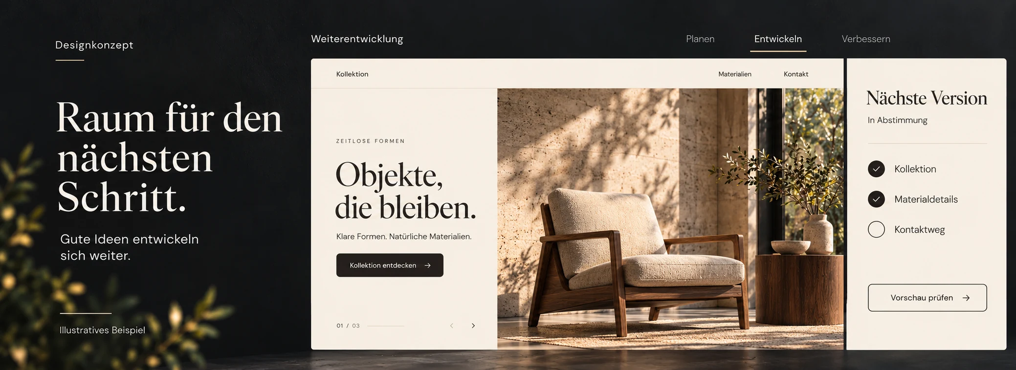 Designkonzept einer gemeinsamen Planung für die laufende Weiterentwicklung.
